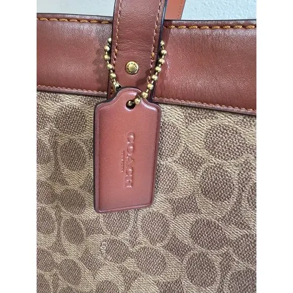 COACH Field Tote Signature Canvas Tote Bag & Dust Ruffle (11×11×6) - Picture 5 of 11